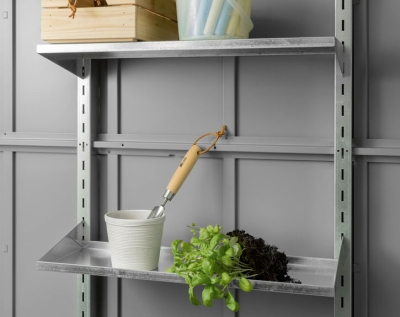 Finnhaus Wolff Regalboden-Set für Gartenhaus - silber - 2 Stück