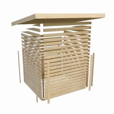 Gartenhaus Askola 4 mit 280cm Anbaudach + Seitenwand+Rückwand