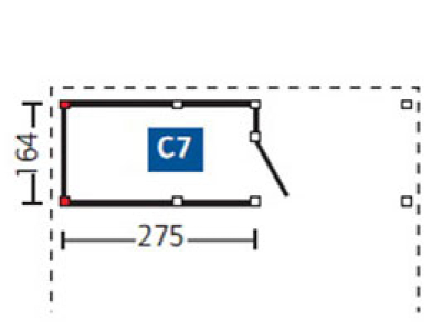 Abstellraum C7 275x164cm für Durchfahrtsbreite bis 550cm