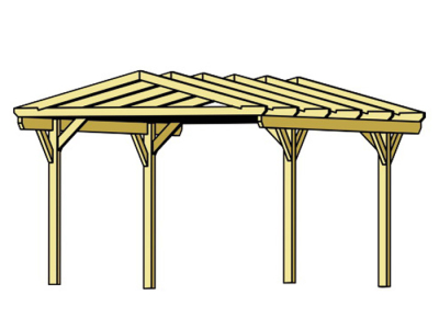 Skanholz Design-Doppel-Carport Westerwald B570 x T541cm