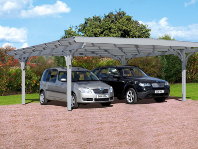 Skanholz Design-Doppel-Carport Odenwald 640 x 648 cm