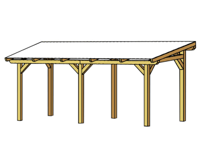 Terrassenüberdachung Sienna  freistehend Leimholz B541 x T350cm
