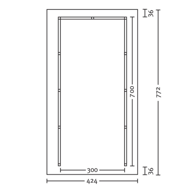 Fachwerk-Carport mit Dachschalung Einzel-Carport B 424 x T772cm
