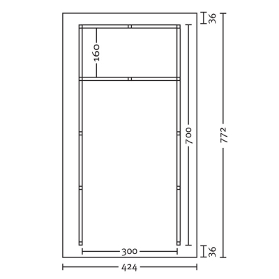 Fachwerk-Einzel Carport mit Dachschalung und Abstellraum B 424 x T 772cm