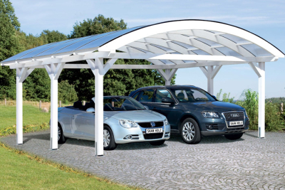 Design-Doppel-Carport Bogendach Typ Franken 635 x 541cm