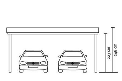 Leimholz-Carport Doppel-Carport Flachdach  ca. 613 x 604cm