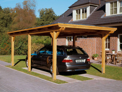 Skanholz Leimholz-Einzel-Carport Emsland 354 x846cm mit Abstellraum