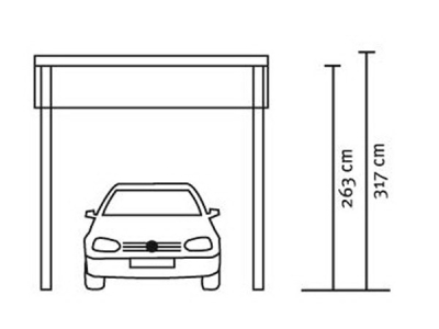 Design-Einzel-Carport Runddach Typ Schwaben 434 x 630cm