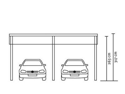 Doppel-Carport Runddach Typ Schwaben 648 x  630cm