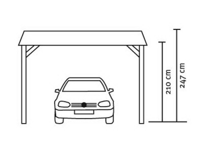 Skanholz Leimholz-Einzel-Carport Wendland 409 x 870cm mit Abstellraum