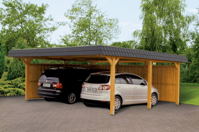 Skanholz Leimholz-Doppel-Carport Wendland 630 x 870 cm