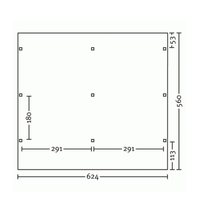 Skanholz Pultdach-Doppel-Carport 624 x 560cm