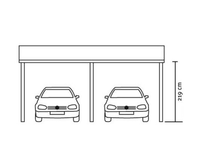 Skanholz Pultdach-Doppel-Carport 624 x 560cm