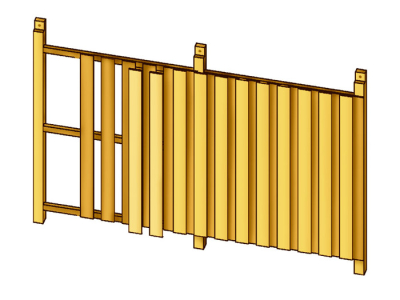 Seitenwand B:141 x H:220cm aus Deckelschalung