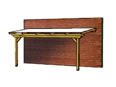Terrassenüberdachung ANCONA Leimholz o. Mittelpfosten B541 x T400cm