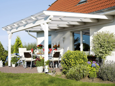 Terrassenüberdachung ANCONA Leimholz o. Mittelpfosten B541 x T300cm