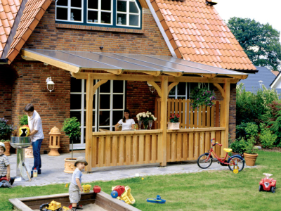 Terrassenüberdachung Rimini Douglasie-mit Mittelpfosten B:541 x T:350cm