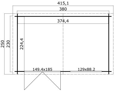 Lasita Maja Gartenhaus »Axel 230«, BxT: 400x250 cm
