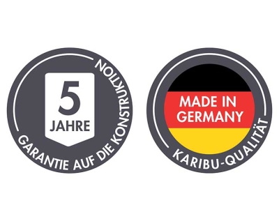 Karibu Metall-Gartenhaus Østen 3 + 2,25 Anbaudach - Elementhaus - Geräteschuppen - Pultdach - grau
