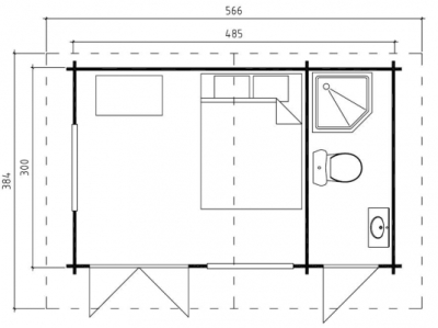 Lasita Maja Gartenhaus BORKUM 4; 505x320 cm; 40 mm Doppelnut; 2 Räume; inkl. Boden