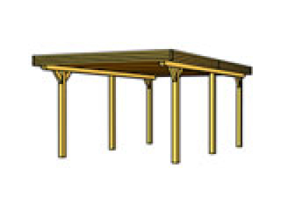 Skanholz 120er Doppel-Carport Spessart 611x604cm