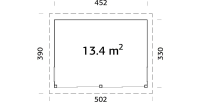 Palmako Holz-Gartenhaus Annabel 13,4 NO Natur 502 cm x 330 cm