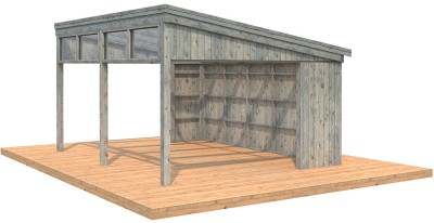 Palmako Pavillon Nova 17,8 m² Kit Natur Unbehandelt 502 cm x 396 cm