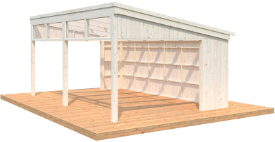 Palmako Pavillon Nova 21,5 m² Kit Natur Unbehandelt 602 cm x 396 cm