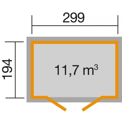 Weka Gartenhaus 321 ohne Anbau - 19 mm