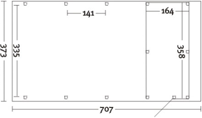 Skanholz 115er Einzel-Carport Holstein 373 x 707 cm