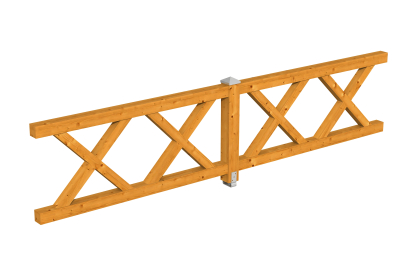 Brüstung Andreaskreuz 400 x 84 cm, Fichte, verschiedene Farben