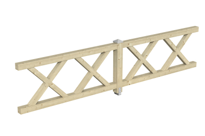 Brüstung Andreaskreuz 400 x 84 cm, Fichte, verschiedene Farben