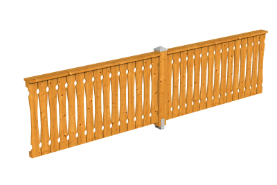 Brüstung Balkonschalung 400 x 96 cm, Fichte, verschiedene Farben