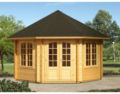 Palmako Pavillon Hanna 14,1 m² in 44mm naturbelassen