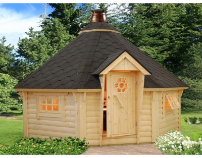 Palmako Grillkota Eva 11,4 m² 44 mm naturbelassen