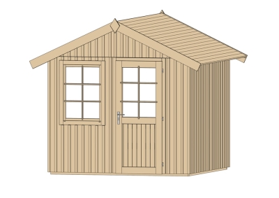 Weka Komfort-Schwedenhaus  Grösse 2 mit extra hoher Tür - 44 mm (aufgedoppelt)