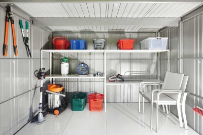 Metallgerätehaus Odina 2932, Komplettset in rauchgrau - Kopie