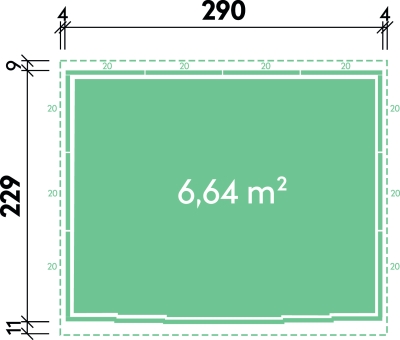 Metallgerätehaus Odina 2932, Komplettset in rauchgrau - Kopie