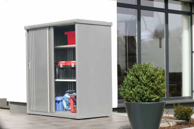 Gartengeräteschrank Matthis 1305 Set rauchgrau aus Metall - Kopie