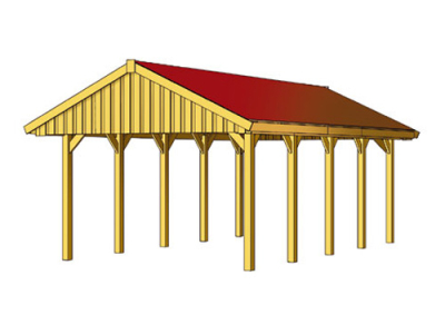 Satteldach-Einzel-Carport ca. B:430 x T:750cm mit Dachschalung