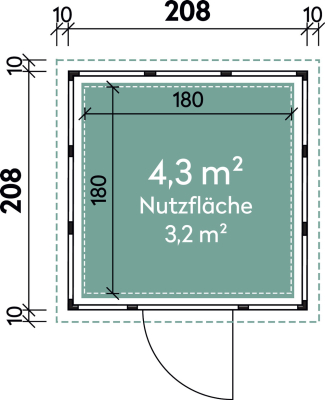 Metall-Gerätehaus Eska 2121 Weiß - Kopie