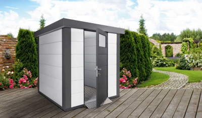 Metall-Gerätehaus Eska 2121 Weiß - Kopie