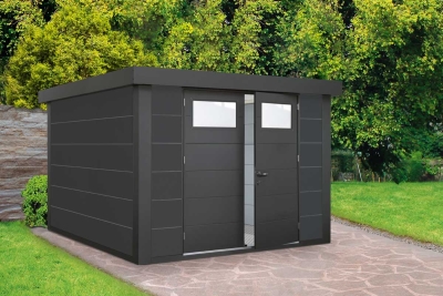 Metall-Gartenhaus Elisa 2724 Granitgrau - Kopie
