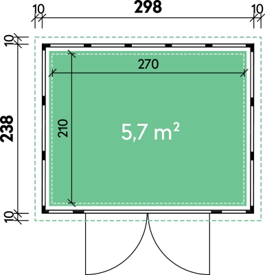 Metall-Gartenhaus Emilia 3024 Granitgrau - Kopie
