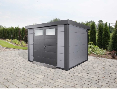 Metall-Gartenhaus Emilia 3024 Lichtgrau - Kopie