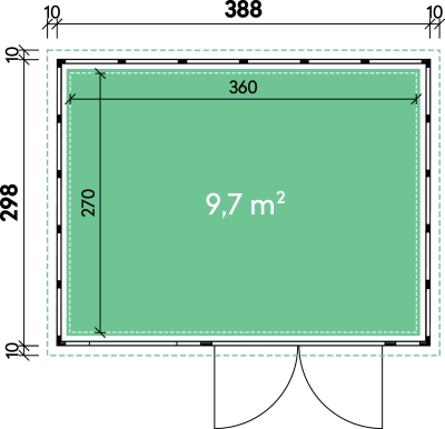 Metall-Gartenhaus Emmi 3930 Weiss - Kopie