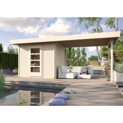Weka Gartenhaus Designhaus wekaLine 172 B mit Anbau (295 cm) Gr. 3