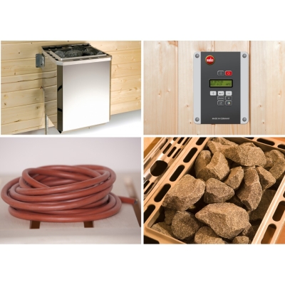 Weka Saunaofen-Set 2 inkl. 4,5 kW Ofen, Anschlusskabel, Saunasteine, Steuergerät