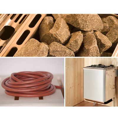 Weka Saunaofen-Set 11 inkl. 9 kW Kompakt-Ofen, Anschlusskabel, Saunasteine, integrierte Steuerung