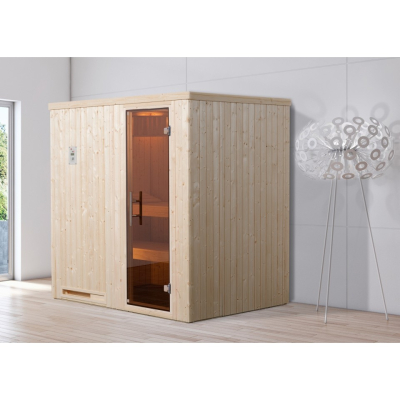 Weka Sauna Halmstad 1 mit Glastür und Fronteinstieg - 68 mm